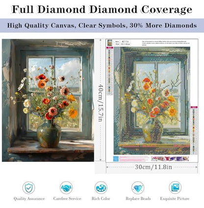 HHMATITS Flowers Diamond Art Kits for Adults 12x16inch - color: Flower
