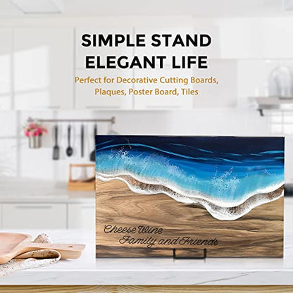 TR-LIFE 10 Inch Large Plate Stands for Display - Metal Plate Holder Display Stand + Picture Frame Holder Stand + Small Easels for Decorative Platter, Book, Plaques, Photo, Tabletop Art (2 Pack) - size: 10 Inch