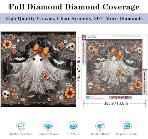 HHMATITS Halloween Diamond Art Kits for Adults 14X14IN - color: Halloween-2