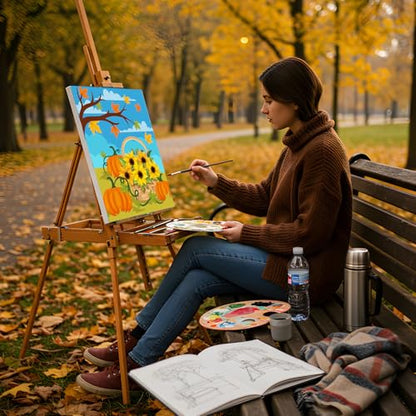Sherr 12 Pcs Pre Drawn Canvas for Adults,Happy Autumn,8 x 10 Inch | Pre Printed Canvas, Sip and Paint Party Canvas Painting Kit, for Holiday Painting Crafts Favor - size: 8 x 10 Inch, style: Happy Autumn