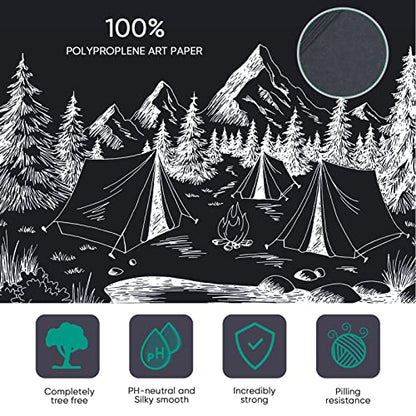 Crtiin 100 Pcs Black Drawing Paper Heavyweight, 5 x 7 Inches - size: 5 x 7 Inches