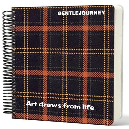 Hardcover Sketchbook,7.2"x8.3"Spiral Bound Drawing Pad,Black Grid | 150gsm(92lb)Acid-Free Thick Paper,Blank Art Journal for Adults,Artists&Beginners,Ideal for Sketching,Doodling and Mixed Media - color: black grid