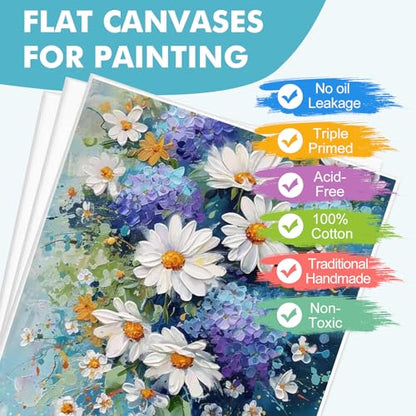 ESRICH 12 Pack 8x10 Primed Canvas Boards for Painting, Ideal for Starter - size: 8x10in-12pack