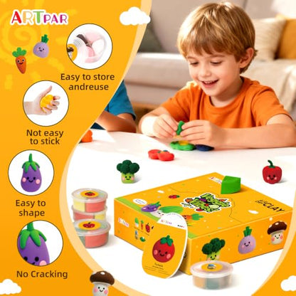 ARTPAR Air Dry Clay Kit for Kids - 12 Vegetable Modeling Magic Clay Set - color: Yellow Vegetable Kit