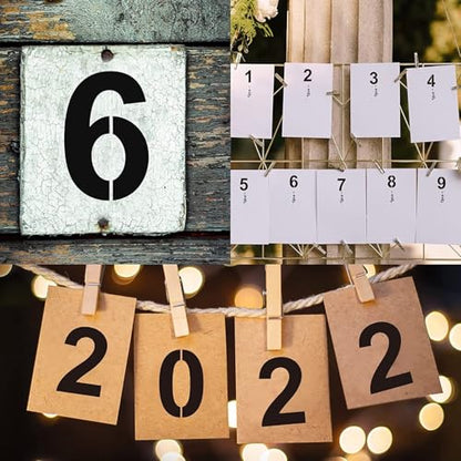 3 Inch Number Stencils Plastic Number Stencils Reusable Digital Painting Templates for Cake Stencil Address Templates - size: 3 Inch