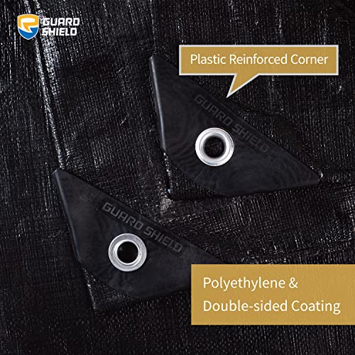 GUARD SHIELD Tarps Heavy Duty Waterproof 16x20 Feet Black Poly Tarp Cover Outdoor Thick UV Resistant Tarpaulin with Grommets 10mil (2-Pack) - color: Black, size: 16x20 (2-Pack)