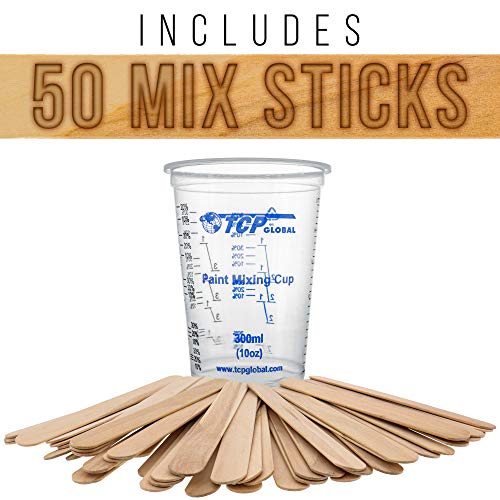 TCP Global 10 oz. (300ml) Graduated Plastic Mixing Cups - Box of 100