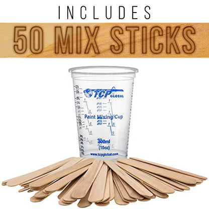 TCP Global 10 oz. (300ml) Graduated Plastic Mixing Cups - Box of 100
