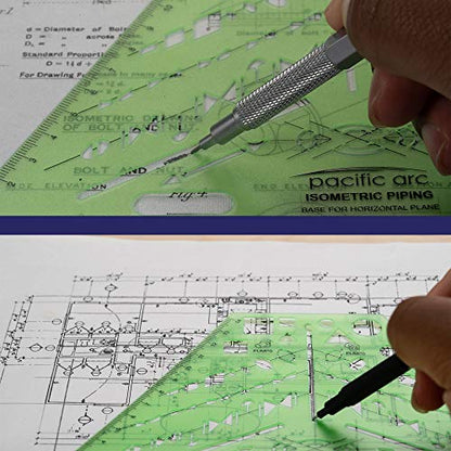 2 Pack - Pacific Arc Professional Plumbing Elevation Template Guide - style: Isometric Piping - 2 Pack