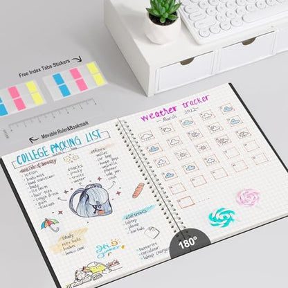 AHGXG Spiral Graph Paper Notebook, 140 Pages, B5 (7.6" x 10") | 100 gsm Thick Grid Paper, Waterproof Plastic Cover, for School Writing Engineering (Black) - color: Black, style: B5-Graph