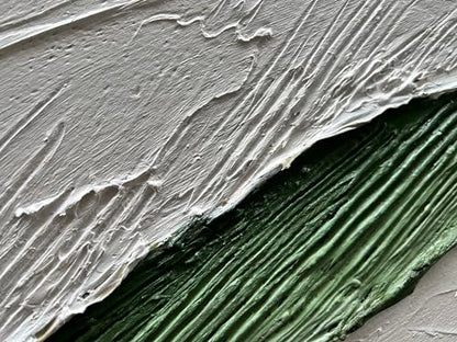 Art 30x60 inch Hand Painted Green and White Textured Oil Paintings Modern Abstract Canvas Art Home wall Decoration - color: Dn178