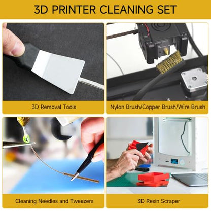 3D Printer Tool Kit 3D Printing Accessories Includes Deburring Tools,Needle Files,Brushes,Tweezer,Gloves,Scraper,Wire Cutter for 3D Print Model Remove, Smoothing, Finishing - style: Type C