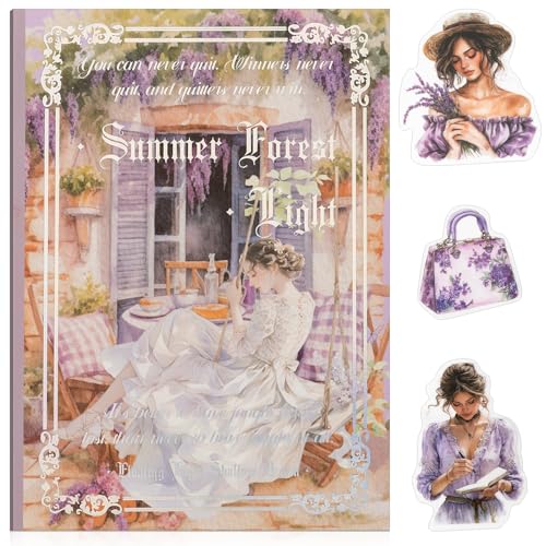 Uideyvi Summer Theme Sticker Scrapbooking Supplies for Junk Journal, 20 Sheets PET Stickers(TZ-001-006) - color: Summer theme