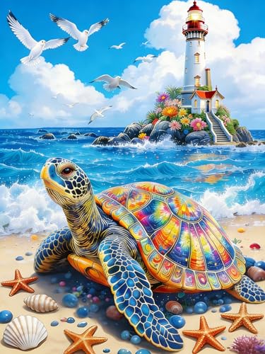 Arttoplus Sea Turtle Diamond Art Kits for Adults Beginner 12x16 inch - color: G9358-US