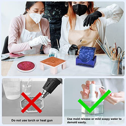 LET'S RESIN 18 Pcs Coaster Resin Molds Silicone, Coaster Molds - size: Thin Coaster