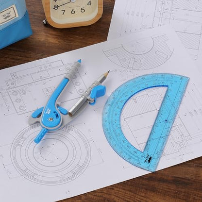 Mr. Pen- Geometry Compass and Protractor Set, 6 Inch Compass - color: Blue, size: 1 Set