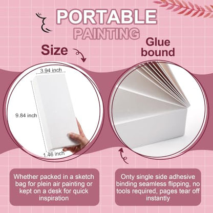 rubens Watercolor Paper Pad, 3.9 x 9.8 in Glitter Hot Pressed Papers - color: 3.93”x9.84”