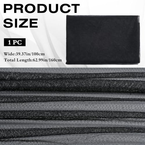 39.4x63 Inch Black Mesh Fabric by The Yard Breathable Polyester Netting Tulle Fabric Soft Voile Solid Sheer Mosquito Net Fabric for Sewing Making Crafts Garments Clothes Dresses DIY Supply - color: Black