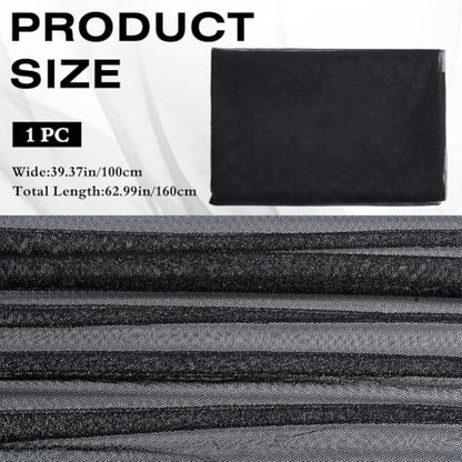 39.4x63 Inch Black Mesh Fabric by The Yard Breathable Polyester Netting Tulle Fabric Soft Voile Solid Sheer Mosquito Net Fabric for Sewing Making Crafts Garments Clothes Dresses DIY Supply - color: Black
