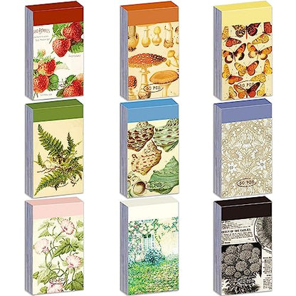 9 Sets 450 Sheets Washi Stickers for Journaling, Plants Fruit Flowers Butterfly Shell Boho Stickers Vintage Aesthetic Scrapbook Sticker for Bullet Journal Art Diary Card Craft Gifts Planner Notebook - style: Nature Style