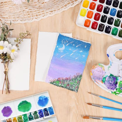 50 Sheets Watercolor Paper 4 x 6 Inch, 300 GSM Cotton Deckle Edge - size: 4 x 6inch