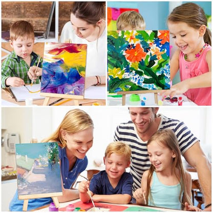 12 Pack 9 Inches Wooden Tabletop Easel Stand for Canvas Painting Display | Sturdy Structure, Anti-Slip Stable Base, Perfect for Artists, Adults And Students, Great for DIY Art Craft Drawing Projects