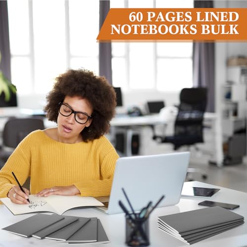 Mimorou 100 Pcs A5 Journals Notebooks Bulk,Grey,Lined - color: Grey, style: Lined