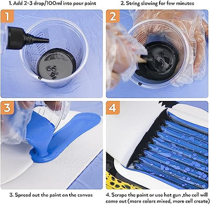 Nicpro Jet Black Color Acrylic Pour Paint, 33.8 Ounce Pre-Mixed Pouring Paint Supplies with Silicone Pour Oil & Gloves for Canvas, Rock, Wood Cell Creation Flow DIY Art Painting, Ready to Pour | Supplies with Silicone Pour Oil & Gloves for Canvas, Rock, W