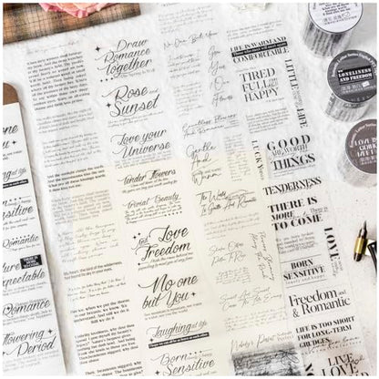 PET Tape Stickers for Scrapbooking Supplies, Lettering Stickers for DIY - color: Romance