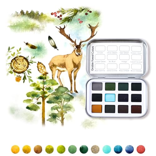 Grabie Set of 60 Color Pocket Watercolor Paint Set, 5 Theme Travel Palette - color: 60 Color 5 Theme