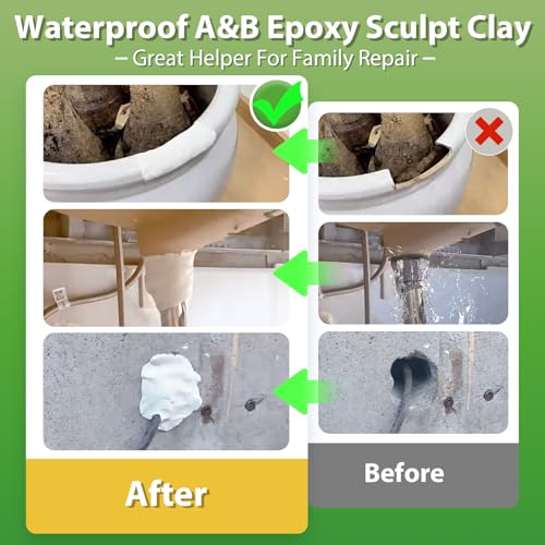 Epoxy Sculpt Clay, 2 Pound White Epoxy Putty,2 Part Strong Adhesive & Self-Hardening Modeling CompoundPaste for Sculpting,Reparing,Filling & Bonding