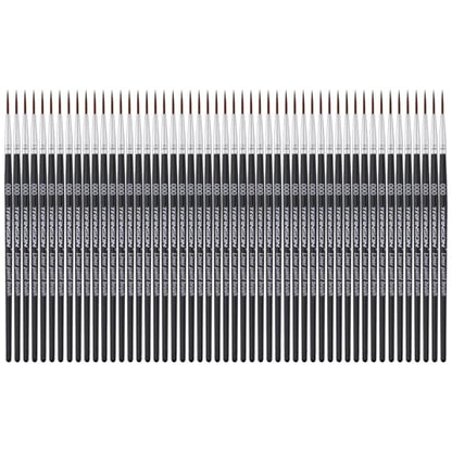 Transon 50pcs Detail Paint Brushes Set Size 000 for Model Painting Acrylic, Gouache, Oil, Tempera and Face Painting - size: 50 PCS
