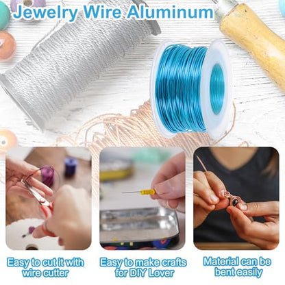 PATIKIL 18 Gauge 1mm Aluminum Craft Wire, 98.4 Ft Metal Wire Armature Bendable Wire for Jewelry Making Metal Wrap DIY, Bright Blue - color: Bright Blue, size: 1 mm x 30 m