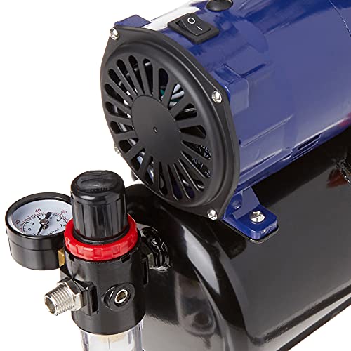 Paasche D3000R 1/5 HP Compressor with Tank, Regulator and Moisture Trap, Blue & Black