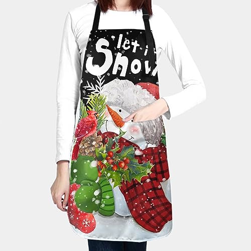 Imiss Waterproof Stain-Resistant Cooking Chef Aprons for Grill BBQ Baking 27 X 31 Inch - color: Let It Snow