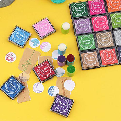 Dizdkizd Finger Craft Ink Pads, 20 Colors Craft Ink Pads for Rubber Stamps, Paper, Scrapbooking, Wood, Fabric, Best Gift for Kids - color: Set B