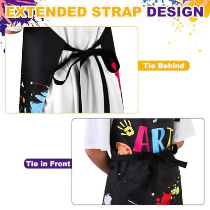 Painting Artist Apron with Pockets, Waterproof Painting Aprons for Adults, Adjustable Art Apron Bib Apron - color: Style 1