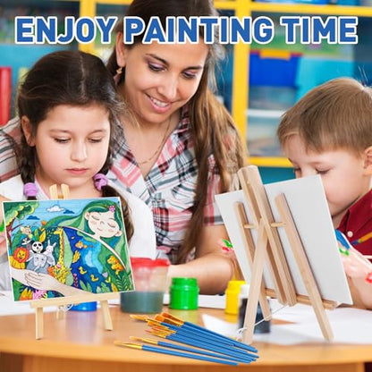 ESRICH 182PCS Acrylic Paint Set with 11.8 in Wooden Easels | 8 x 10 in Canvas Boards, Paint Brushes Canvas Panel Painting Kit for Acrylic Oil Watercolor Beginners - style: 182PCS