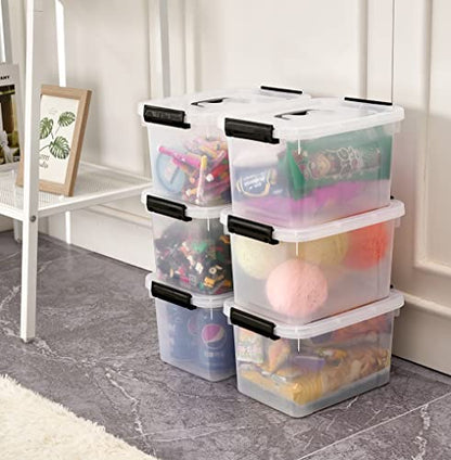 6 Quart Clear Storage Latch Box/Bins, 18-Pack Plastic Container with Latches and Lid - color: Clear, size: 6 QT (Pack of 3)