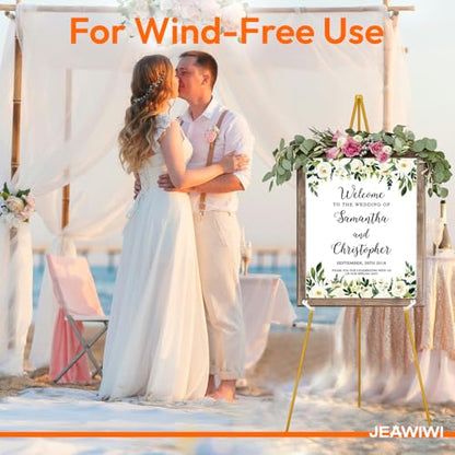 JEAWIWI 2 Pcs Lightweight Easel Stand, 66 Inch, Gold, with Portable Bags - color: Gold, size: 2 PCS