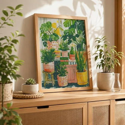 WUSARPLY Potted Plants Diamond Painting Kits for Beginner Adults - color: YA007