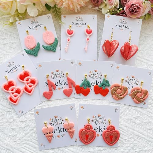 Heart Theme Polymer Clay Cutters – Molds, Clay Cutters for Polymer Clay, Clay Earring Tools Set - color: K color