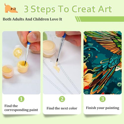 Reivworl Hummingbird Paint by Numbers Kit for Adults Beginner 16×20 inch | Hummingbird Paint by Number Kits 16×20 inch, Crafts on Canvas with Gifts. - color: 16-Hummingbird