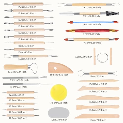 SHENOMAD 32PCS Clay Tools Sculpting Pottery Ceramics Polymer Tools Set