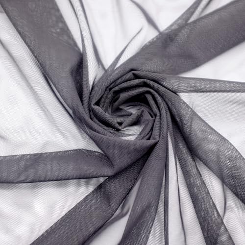 Power Mesh Fabric Superfine 4-Way Stretch Net 1 Yards Long 60" Wide (Black) - color: Black, size: 1 Yards