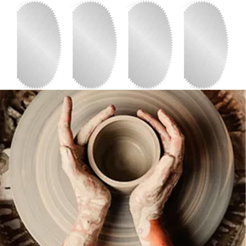 8 PCS Stainless Steel Pottery Ribs & Serrated Scrapers, Metal Ceramic Tools Set for Clay Sculpting and Pottery Making