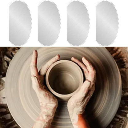 8 PCS Stainless Steel Pottery Ribs & Serrated Scrapers, Metal Ceramic Tools Set for Clay Sculpting and Pottery Making