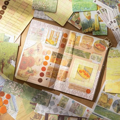 YagCu Scrapbook Kit for Beginners, Aesthetic Junk Journal Supplies, Scrapbooking and Journaling Materials, Bullet Journals Stationery, Planner DIY Arts Craft, Women Adults - color: Sunlight