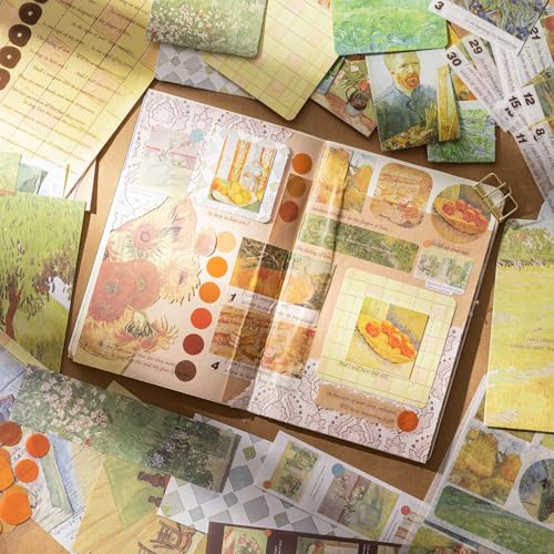 YagCu Scrapbook Kit for Beginners, Aesthetic Junk Journal Supplies, Scrapbooking and Journaling Materials, Bullet Journals Stationery, Planner DIY Arts Craft, Women Adults - color: Sunlight