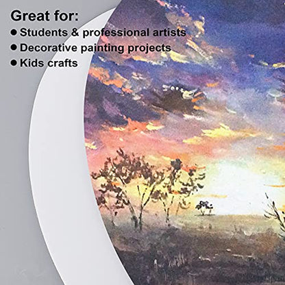 NBEADS 8 Pcs Oval Painting Canvas Panels, Blank Canvas Drawing Boards for Oil Painting Artist Hobby Painters and Beginners, 11.8x7.87inch - size: L.W: 8"×12"/Thi: 0.1"-Oval